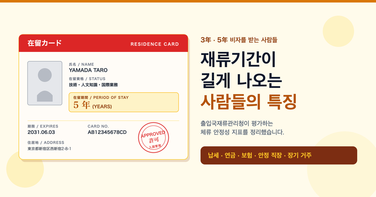 재류기간이 길게 나오는 사람들의 특징