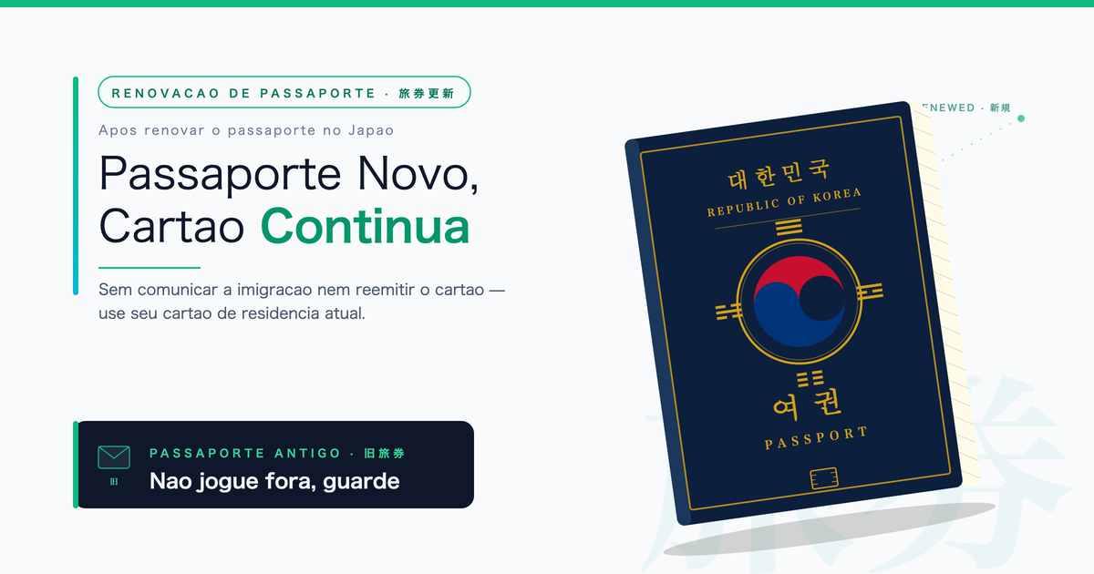 O que fazer ao renovar o passaporte enquanto mora no Japao