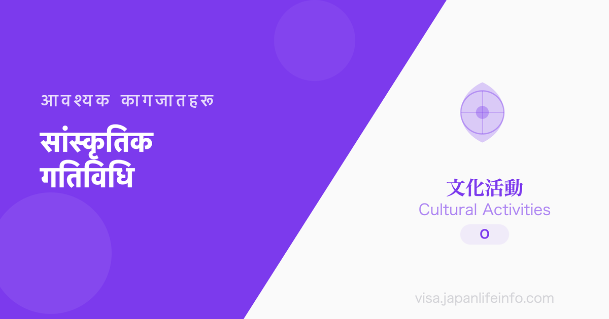 सांस्कृतिक गतिविधि - पेश गर्नुपर्ने कागजातहरू