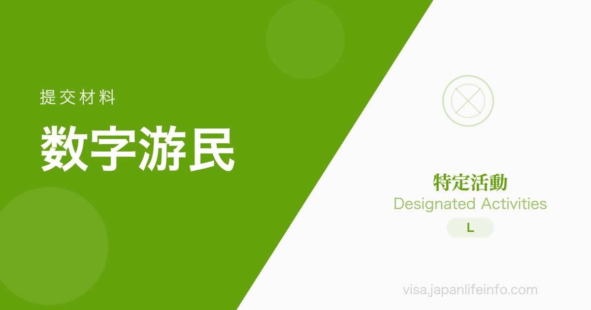 特定活动（数字游民）- 提交材料