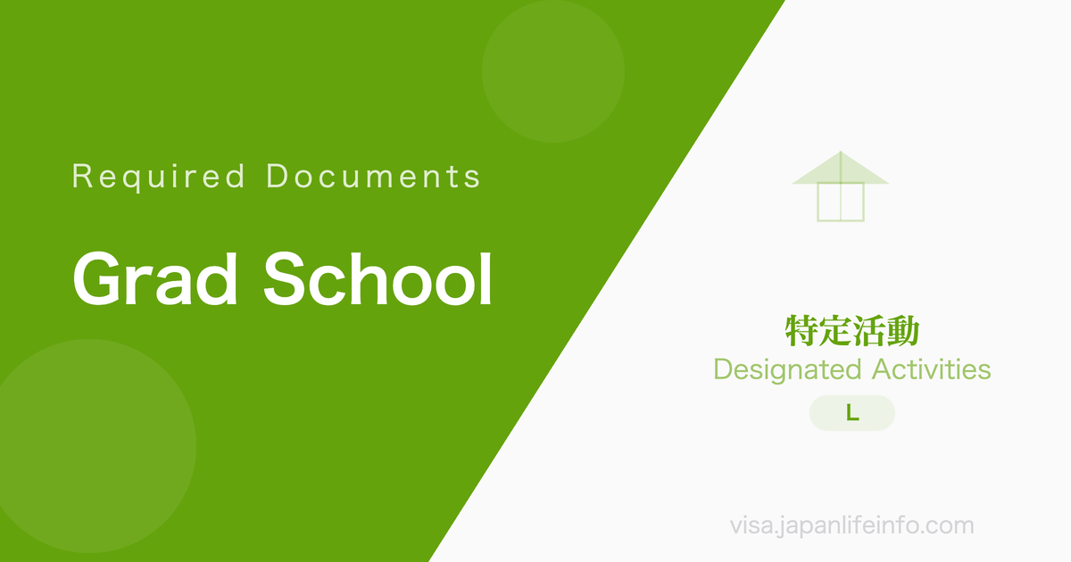 Designated Activities (Stay Until Graduate School Enrollment) - Required Documents