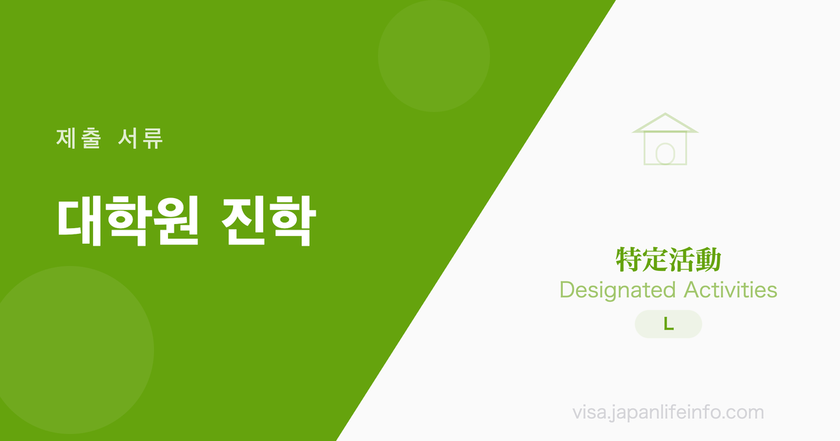 특정활동 (일본 대학 졸업 유학생 등의 대학원 진학까지의 체재) - 제출 서류