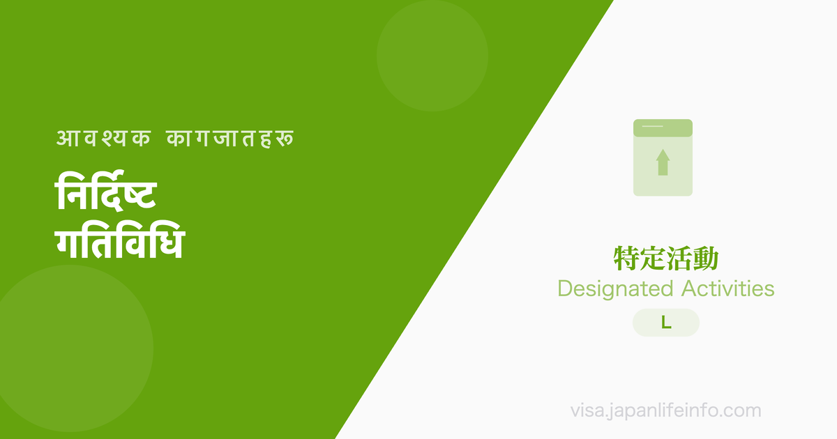 निर्दिष्ट गतिविधि - पेश गर्नुपर्ने कागजातहरू