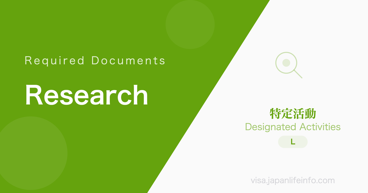 Designated Activities (Designated Research Activities) - Required Documents