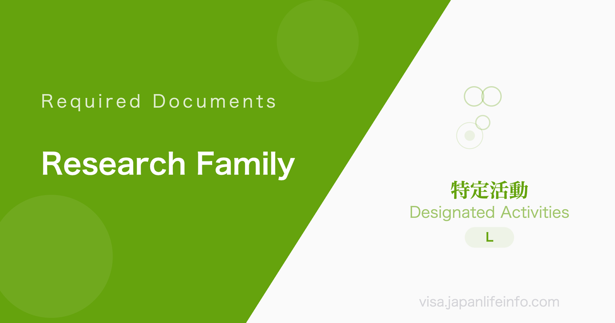 Designated Activities (Parents/Family of Designated Research Activity Holders) - Required Documents