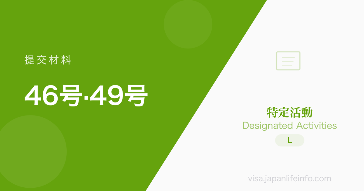 特定活动（46号·49号）日本大学等毕业生 - 提交材料