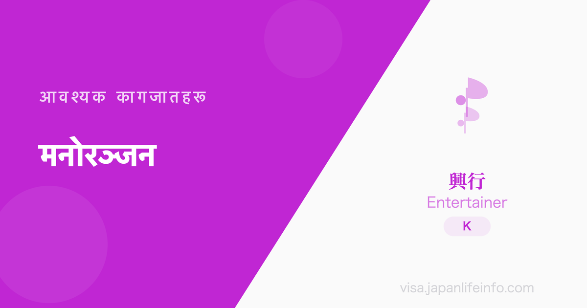 मनोरञ्जन - पेश गर्नुपर्ने कागजातहरू