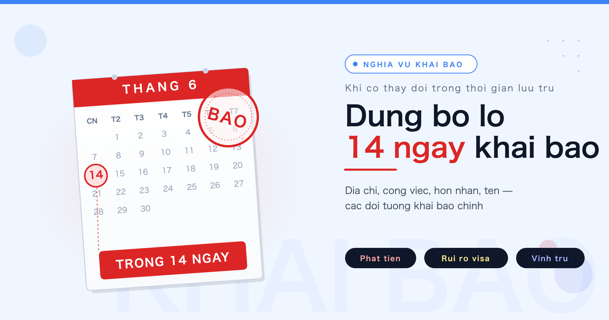 Tong hop cac nghia vu khai bao khi luu tru tai Nhat Ban