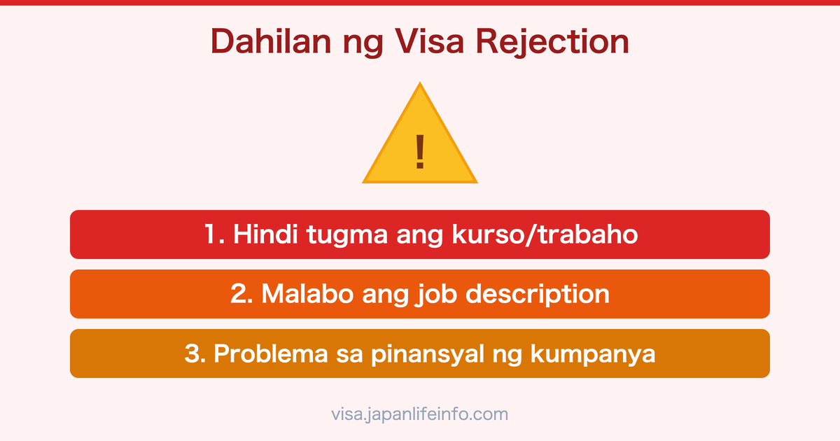 Mga Karaniwang Dahilan ng Pagtanggi ng Work Visa sa Japan
