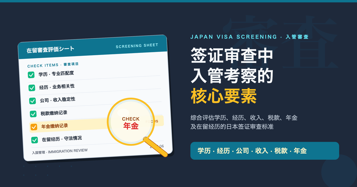 日本签证审查中重点考察的要素