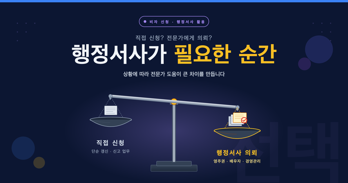 일본 비자, 재류자격 신청을 행정서사에게 의뢰하면 좋은 경우