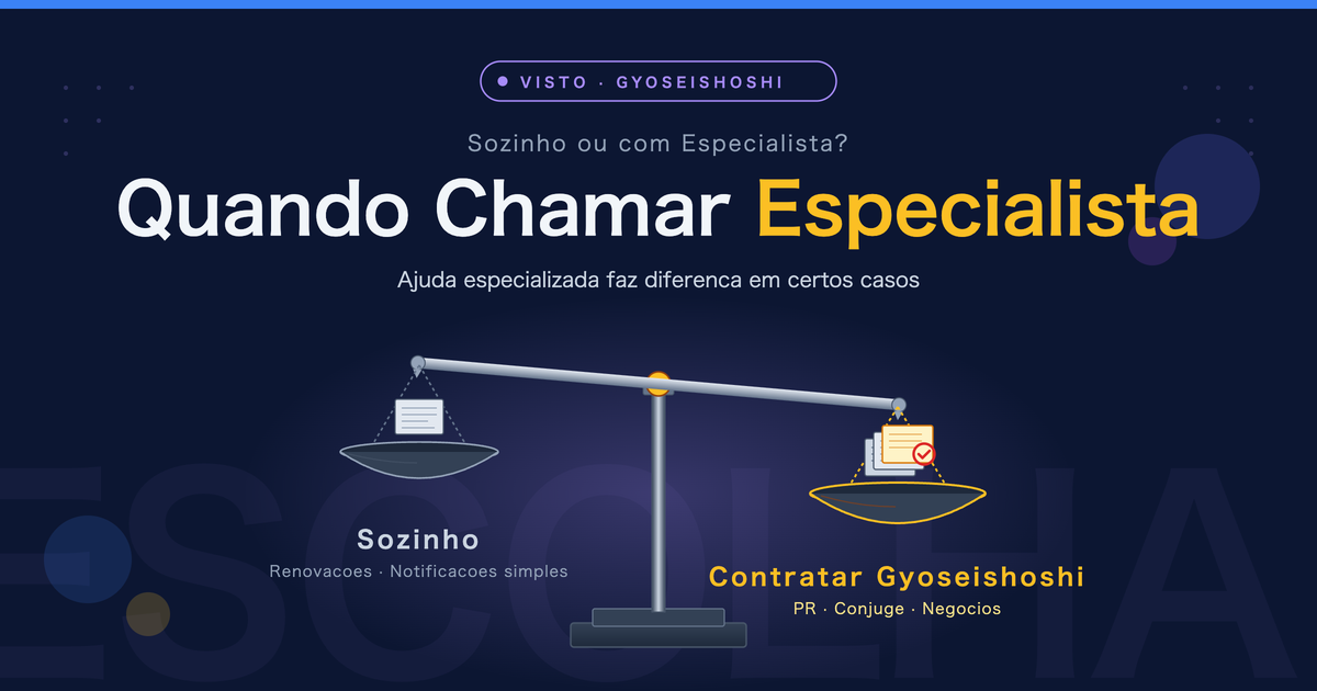 Quando contratar um escrivao administrativo para visto ou status de residencia no Japao