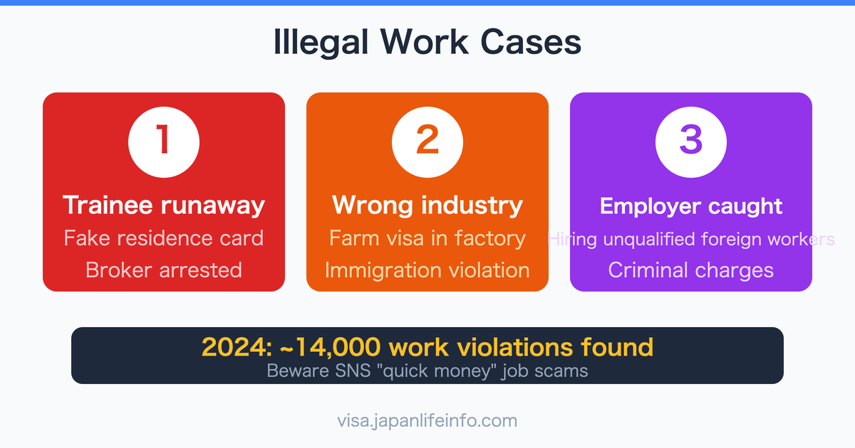 Real Cases of Illegal Employment Detection in Japan
