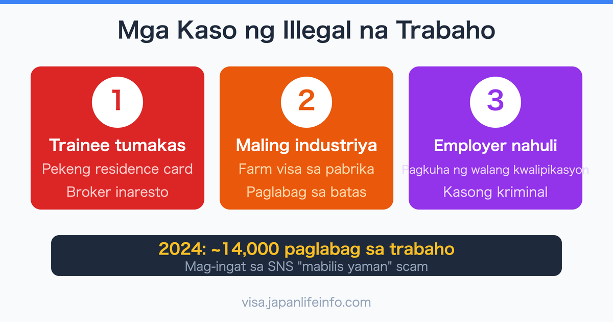 Mga Totoong Kaso ng Pagtuklas ng Iligal na Trabaho sa Japan